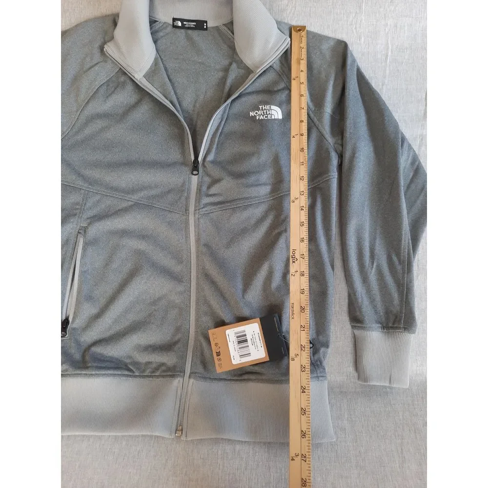 The North Face Men's Medium Tech Fleece Zip-Up Stretch Jacket Gray‎ Polyester